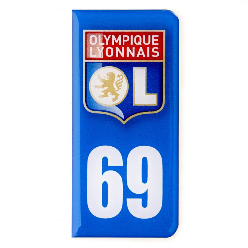 Sticker Plaques Immatriculation Olympique Lyonnais - Taille - Unique