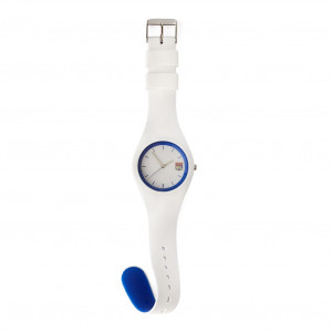 Adult mixed white / blue silicone watch