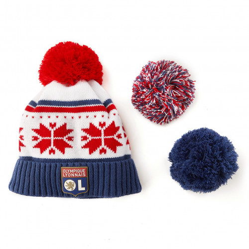 Bonnet Flocon Pompons Interchangeables - Taille - Unique