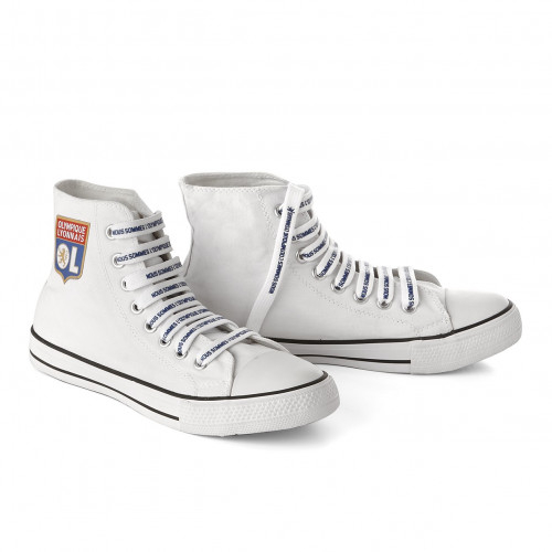 Chaussures montantes toile blanche Olympique Lyonnais