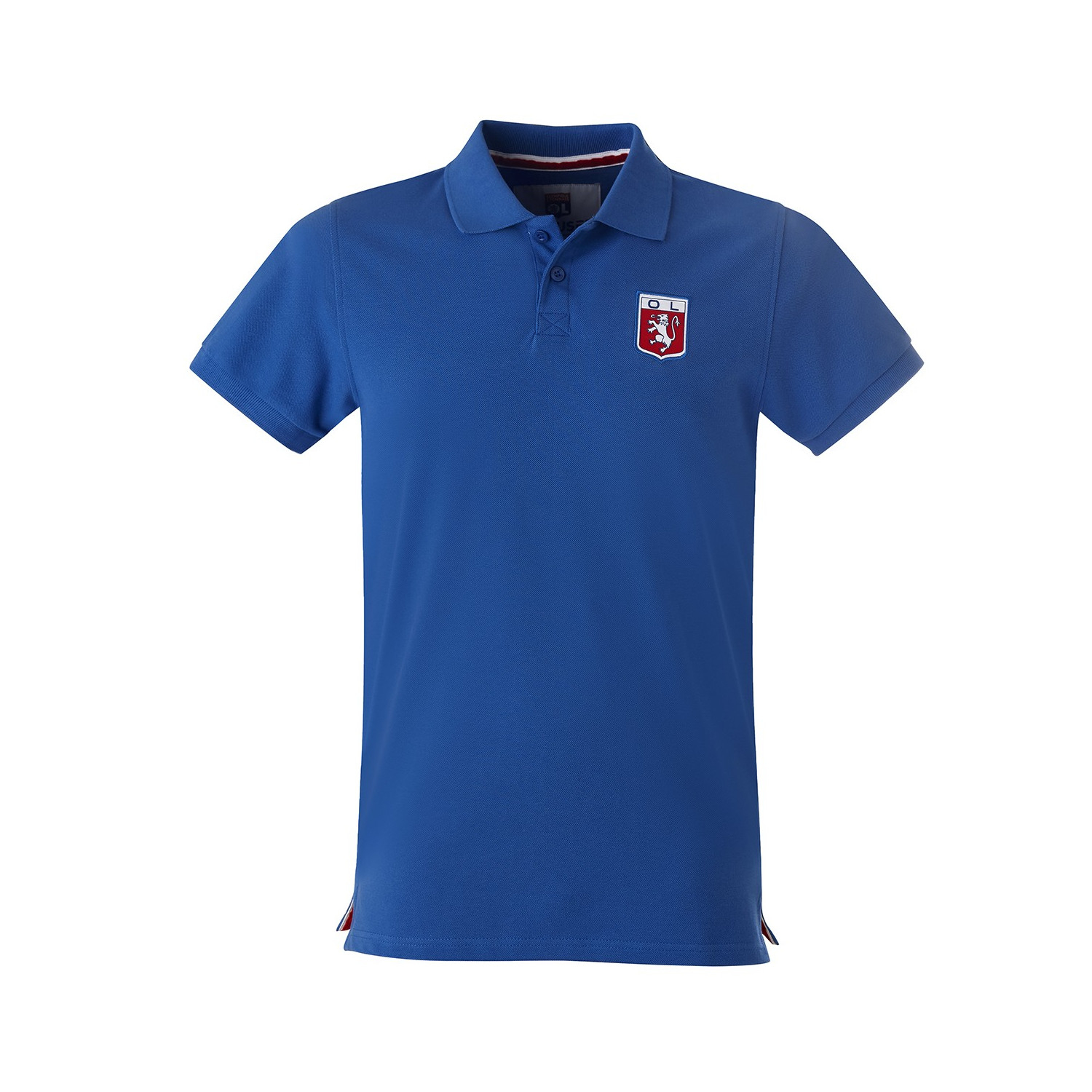 royal blue and red polo shirt