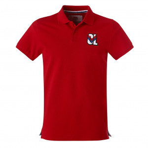 OL red polo shirt with vintage logo