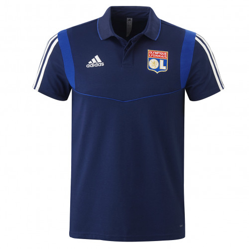 Polo de sortie adulte bleu marine joueur OL adidas 19-20 - Taille - 2XL