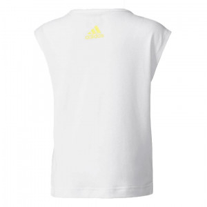 T-Shirt adidas Logo Junior Fille Blanc/Jaune