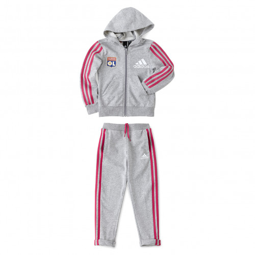 Ensemble survêtement Gris/rouge adidas Fille - Taille - 5-6A