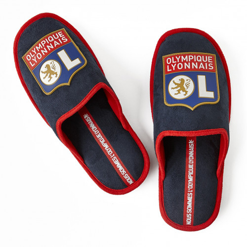 Mules bleu marine et rouge Olympique Lyonnais