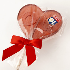 Sucette bonbon cœur OL - Olympique Lyonnais