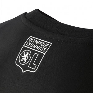 Adidas Unisex Black 3-Stripes Sweatshirt - Olympique Lyonnais