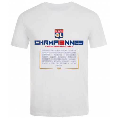 T-Shirt Femme 13ème titre consécutif Champ. France OL Féminin 18-19 - Taille - S