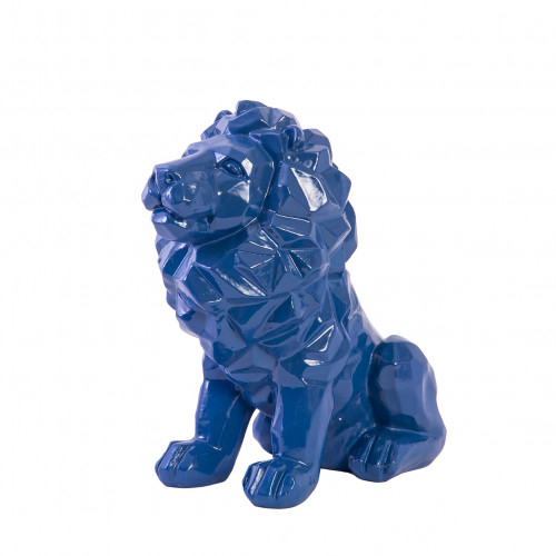 Statuette Lion Bleu 30 cm - Taille - Unique