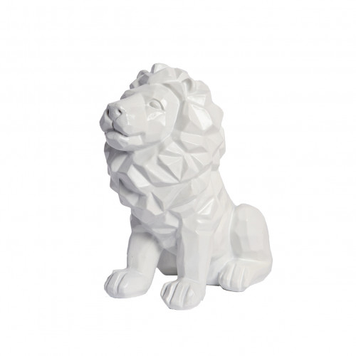 Statuette Lion Blanc 30 cm - Taille - Unique