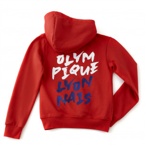 Sweatshirt à capuche OL Graph Rouge Junior - Olympique Lyonnais
