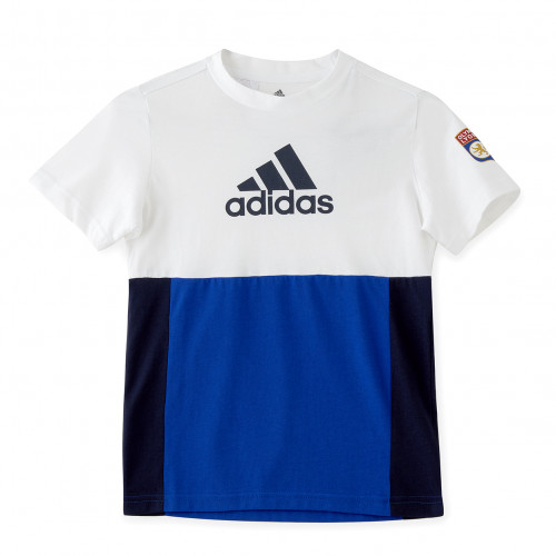 T-Shirt CB Blanc et Bleu Junior - Taille - 7-8A