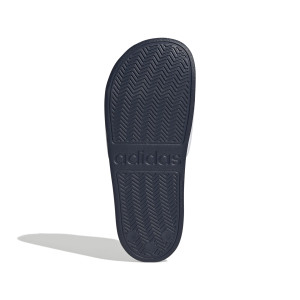 White and Navy Blue Adilette Flip-Flops - Olympique Lyonnais