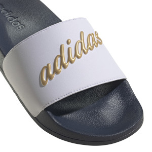 White and Navy Blue Adilette Flip-Flops - Olympique Lyonnais