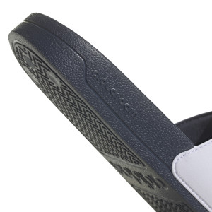 White and Navy Blue Adilette Flip-Flops - Olympique Lyonnais