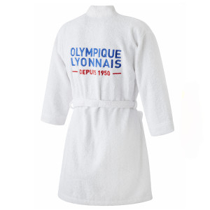 Peignoir OL Blanc Adulte - Olympique Lyonnais