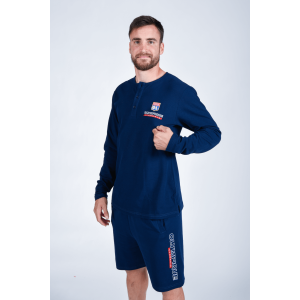 Junior's Universal Navy Blue Tracksuit Shorts - Olympique Lyonnais
