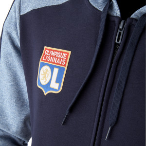 Veste à capuche MEL Bleue Marine et Grise Homme - Olympique Lyonnais