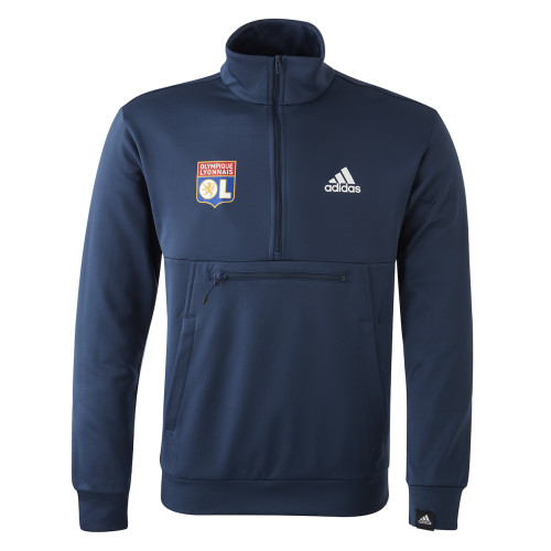 Sweat 1/4zip GG Bleu Marine Homme - Olympique Lyonnais