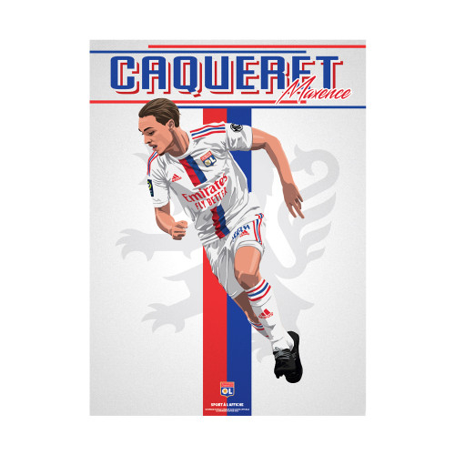 22-23 season Caqueret 30 x 40 cm Sign Poster - Olympique Lyonnais