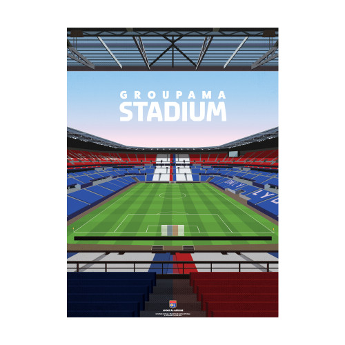 Affiche Groupama Stadium 30 x 40 cm saison 22-23 - Olympique Lyonnais