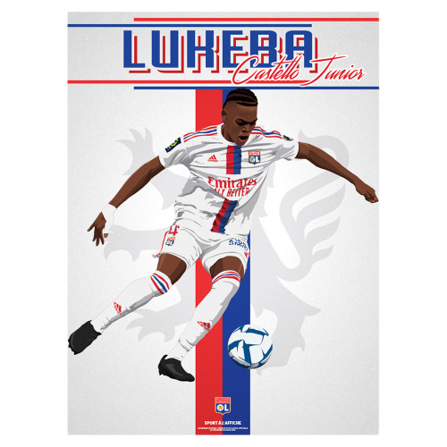 22-23 season Lukeba 40 x 60 cm Sign Poster - Olympique Lyonnais