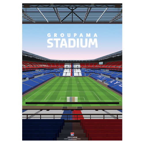 Affiche Groupama Stadium 40 x 60 cm saison 22-23 - Olympique Lyonnais