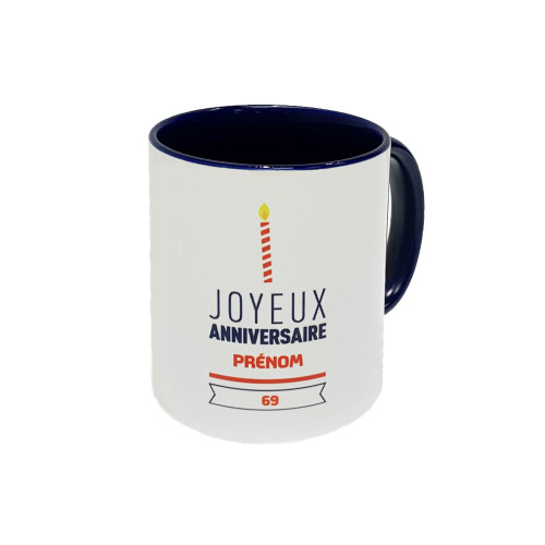Mug à personnaliser - Joyeux Anniversaire - Olympique Lyonnais