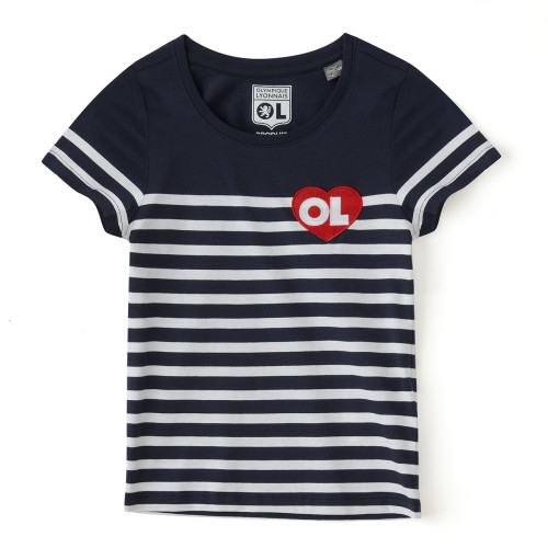 Girl's Navy Blue Marinière - Olympique Lyonnais