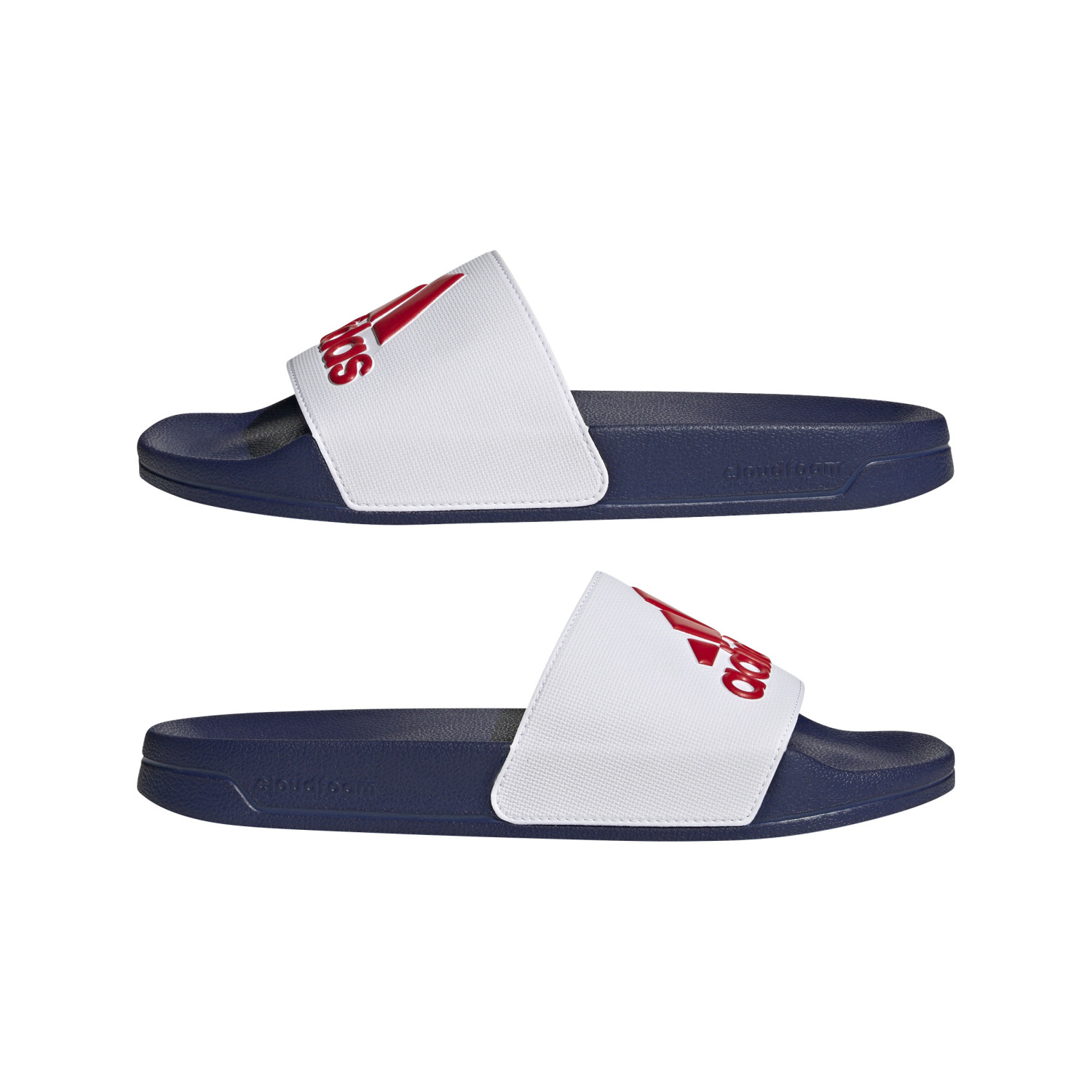 White and Red Adilette Slides Olympique Lyonnais