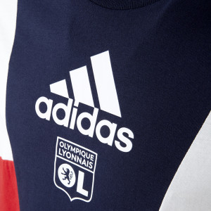 Men's Navy Blue and Grey CB T-Shirt - Olympique Lyonnais