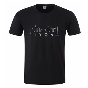 T-Shirt Skyline Noir Mixte
