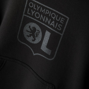 Sweat à capuche Basic Ton sur Ton Noir Junior - Olympique Lyonnais