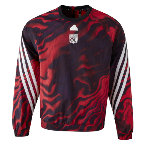Men's Red FI AOP Sweatshirt - Olympique Lyonnais