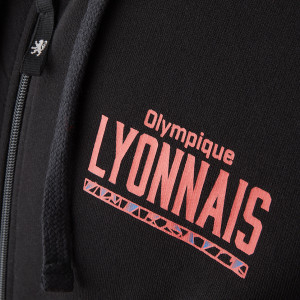 Veste à capuche Instinct Noire Mixte - Olympique Lyonnais