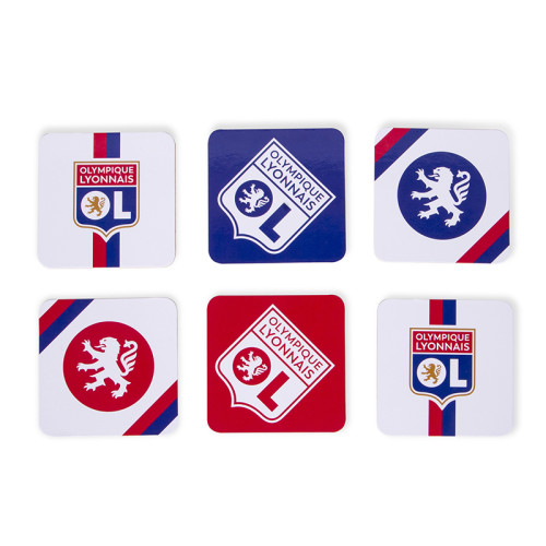Set of 6 coasters OL - Olympique Lyonnais
