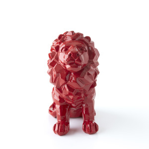 Small Red Lion Statuette - Olympique Lyonnais