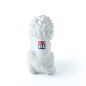 Small White Lion Statuette - Olympique Lyonnais