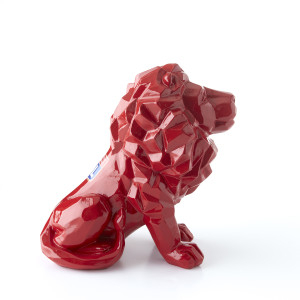 Large Red Lion Statuette - Olympique Lyonnais