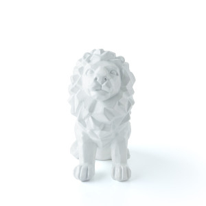 Large White Lion Statuette - Olympique Lyonnais