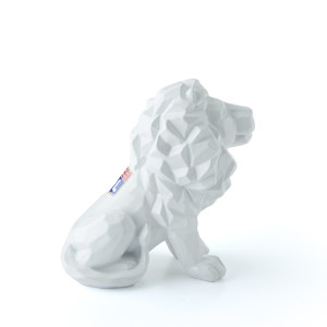 Large White Lion Statuette - Olympique Lyonnais