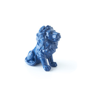 Small Blue Lion Statuette