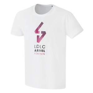 T-Shirt Big Logo LDLC ASVEL Féminin Blanc Mixte - Olympique Lyonnais