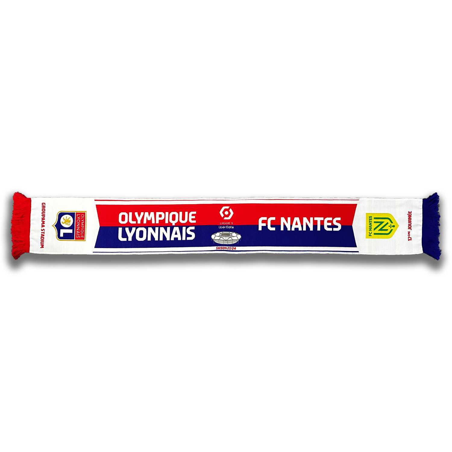 23 24 Match Scarf OL FC Nantes Olympique Lyonnais