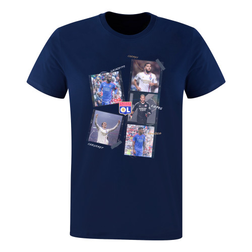23-24 Unisex Navy Blue Player's T-Shirt  - Olympique Lyonnais