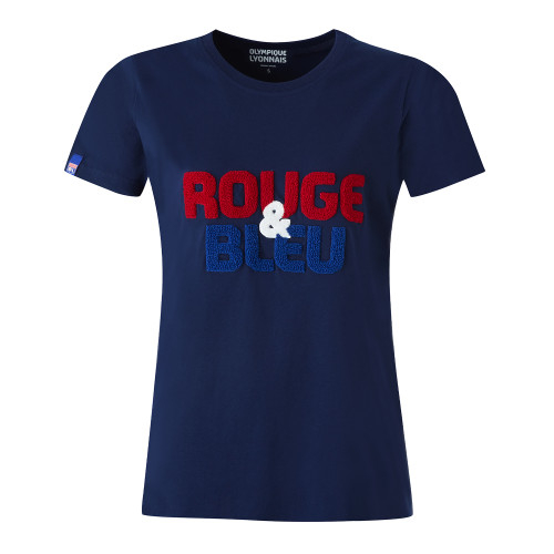 Women's Navy Blue -Rouge & Bleu- T-Shirt - Olympique Lyonnais