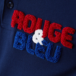 Junior's Navy Blue -Rouge & Bleu- Polo - Olympique Lyonnais