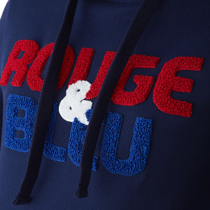 Sweat à capuche -Rouge & Bleu- Bleu Marine Femme - Olympique Lyonnais