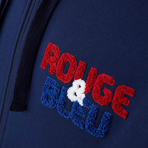 Men's Navy Blue -Rouge & Bleu- Hooded Jacket - Olympique Lyonnais